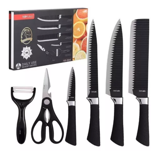 Juego Set De Cuchillos Elegante Para Cocina Chef 6 Piezas