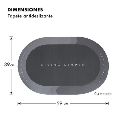 Tapete De Piso Súper Absorbente Ovalado