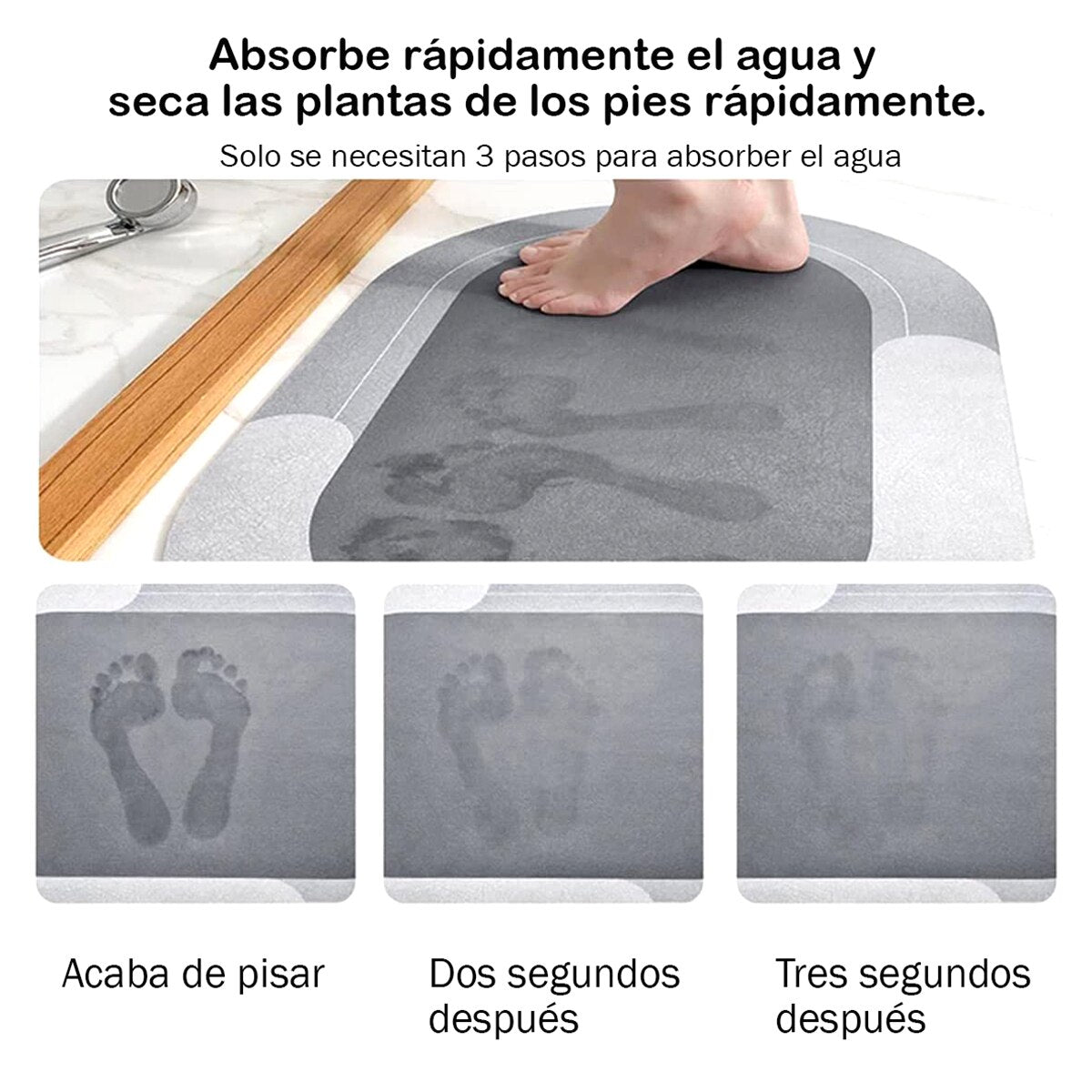 Tapete De Piso Súper Absorbente Ovalado